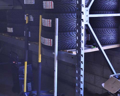 image of tires in garage at masaki's automotive